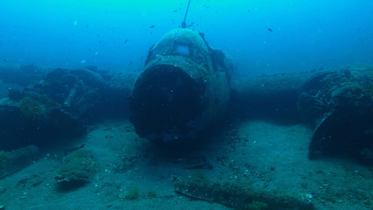 Lo junker 88 di Santa Caterina in assetto di volo sulla sabbia